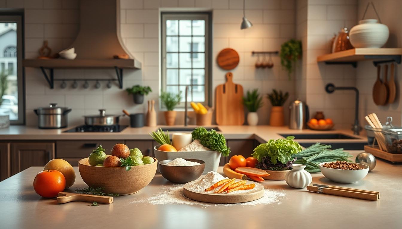 Home cook preparing ingredients in the kitchen